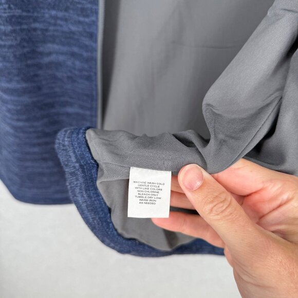 Johnnie O Mens Tahoe Full Zip Vest Size M Admiral Blue Knit Mock Neck NEW FLAW - Picture 8 of 12